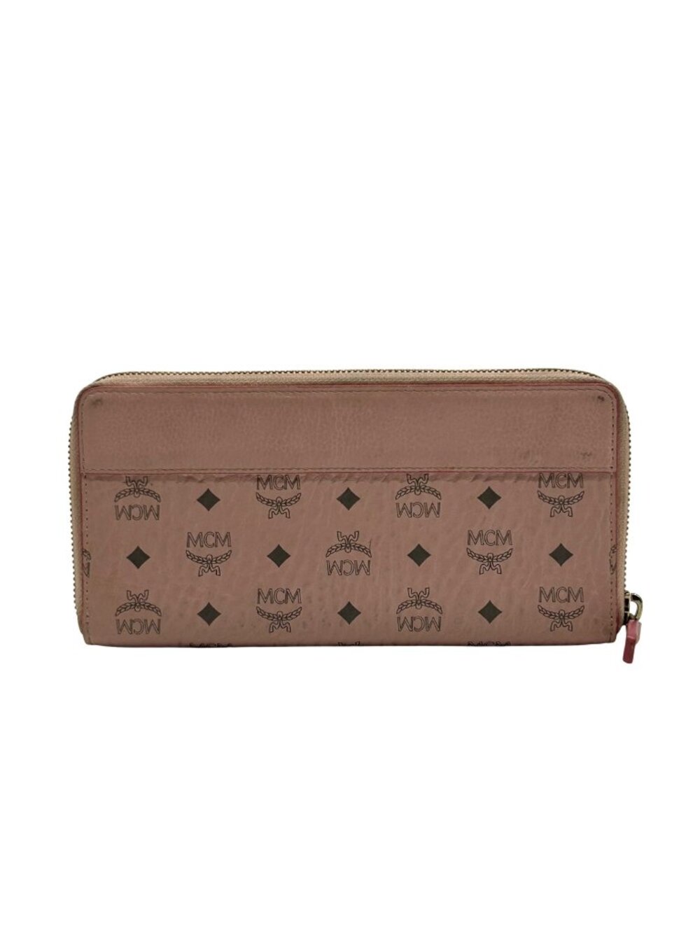 MCM Pink Aren Large Zip-Around Clutch Wallet
